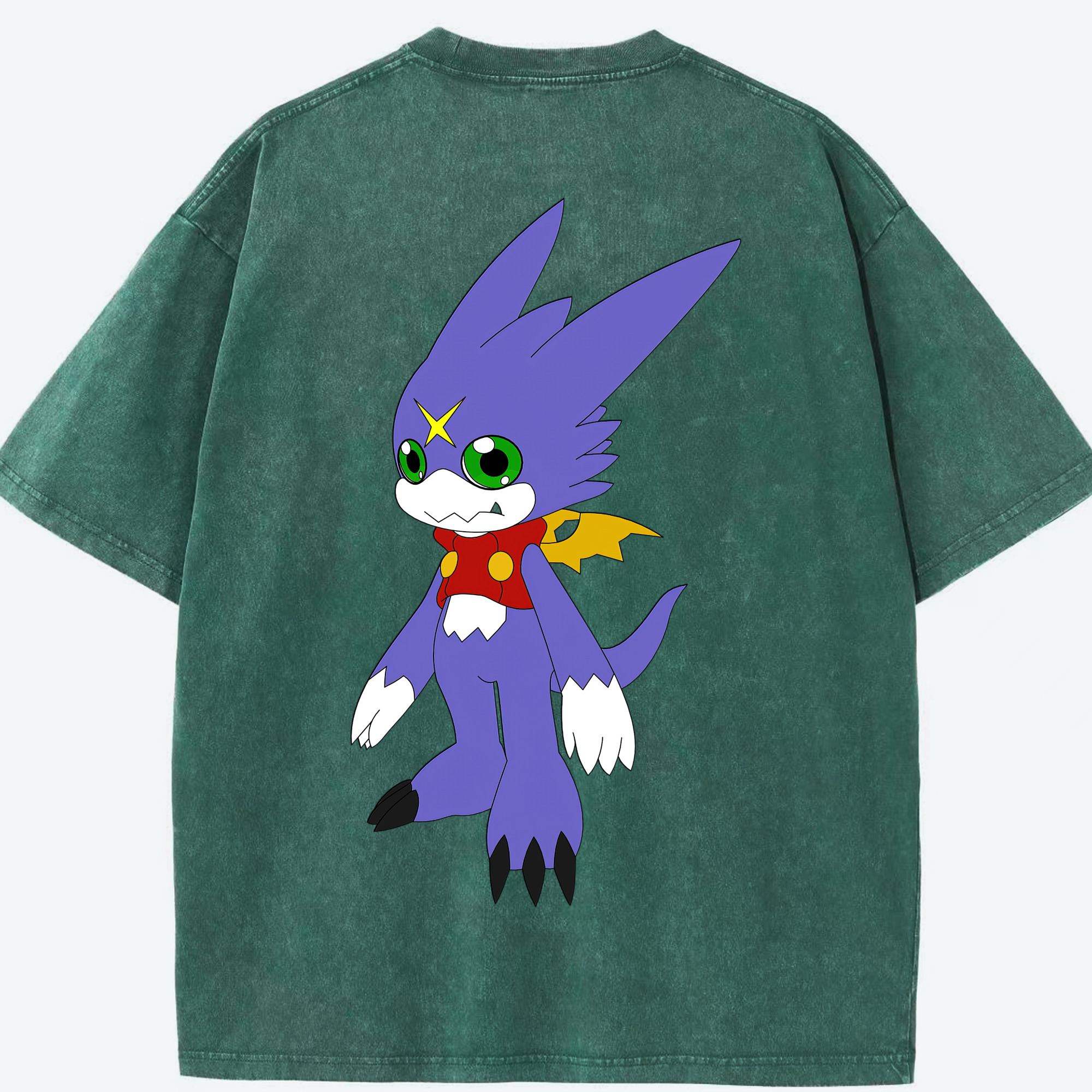 （画像用） Digimon デジタルモンスター/デジモン 綿100% ヴィンテージ風 半袖Tシャツ（背面プリント）